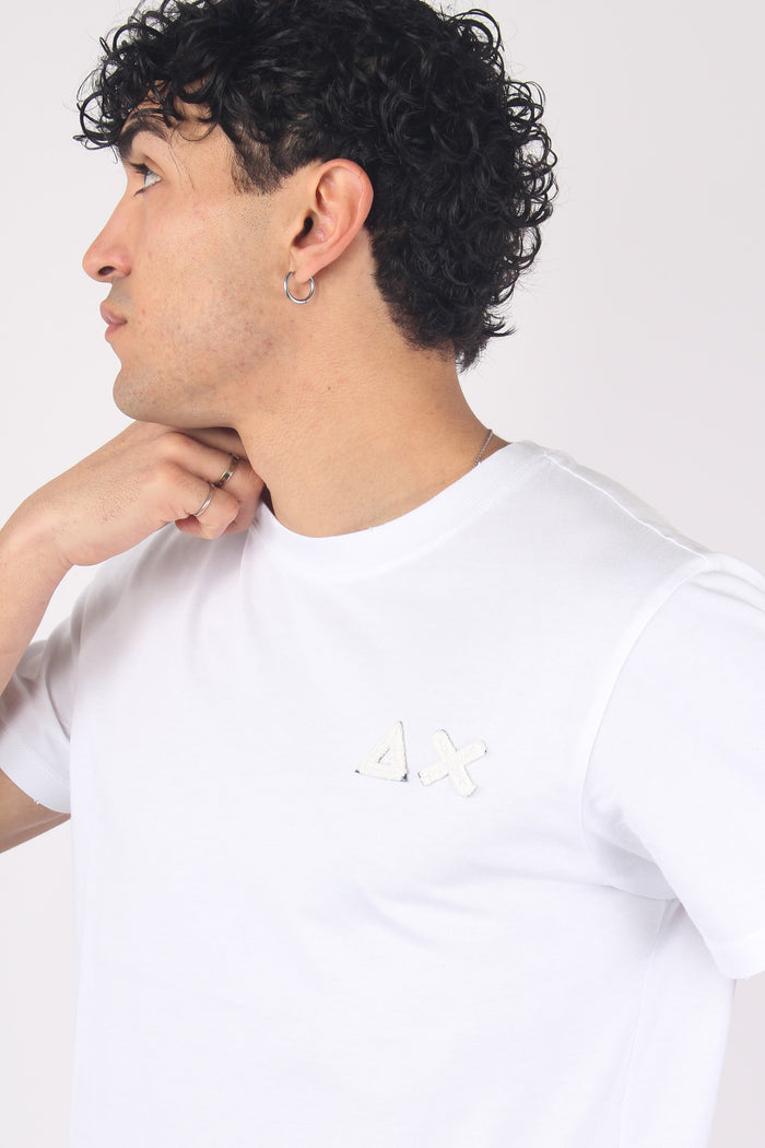 T-shirt Logo Rilievo Bianco-8