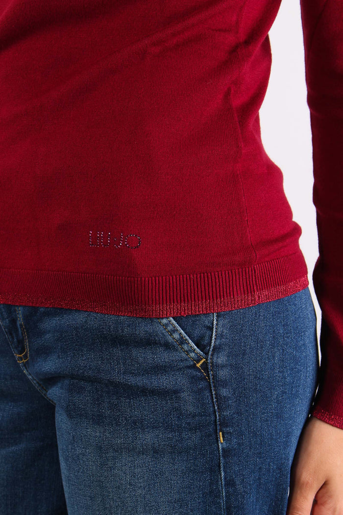 Collo Alto Viscosa Lurex Scarlet-7