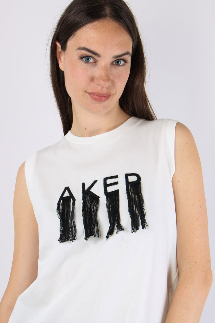 T-shirt Frange Bianco-8