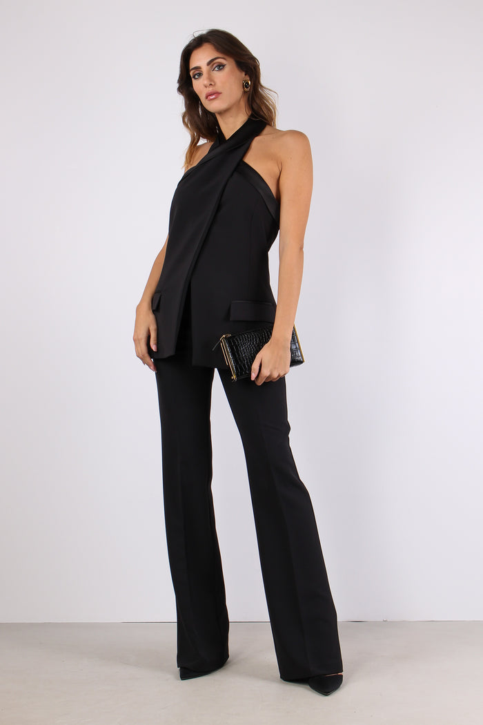 Gilet Incrocio Profilo Raso Black