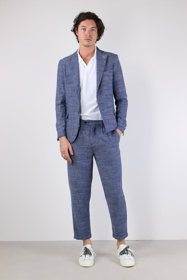 Giacca Misto Lino Blu