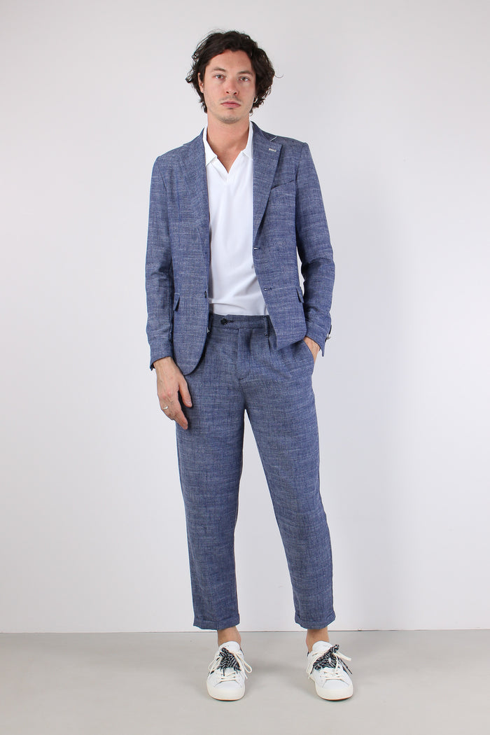 Giacca Misto Lino Blu