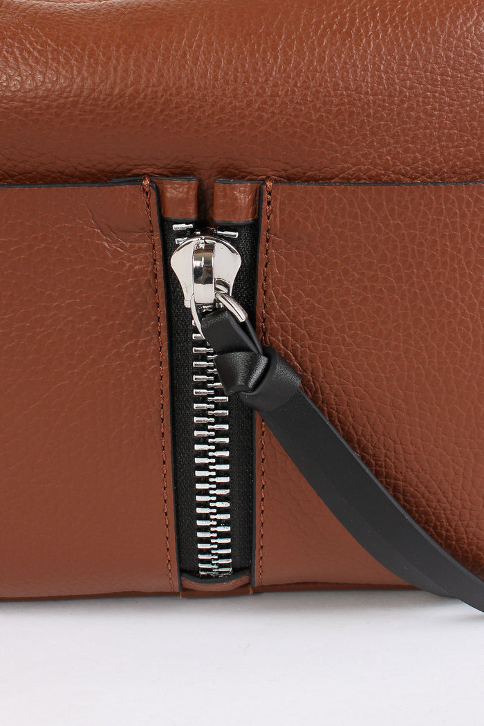 Alyssa Tracolla Doppia Zip Tas Chocolate-7