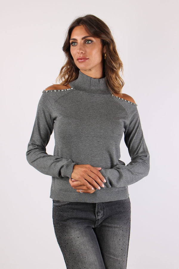 Bognanni Maglia Apertura Spalla Medium Grey-2