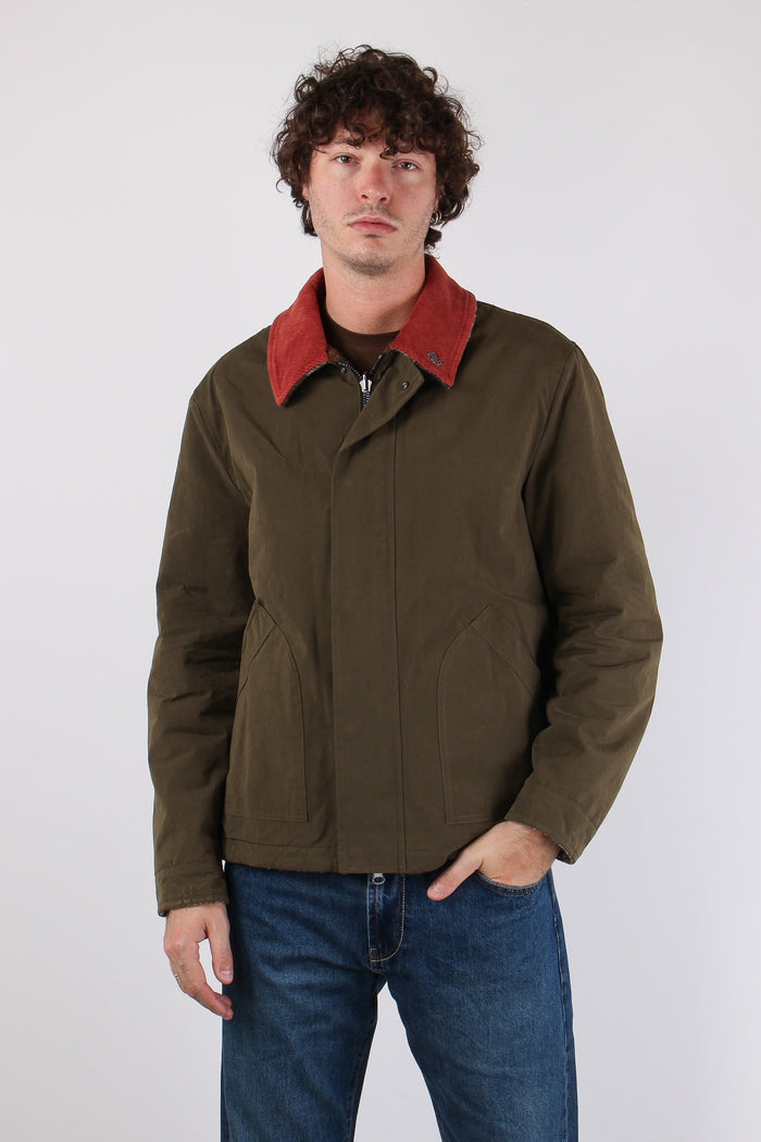 Giubbotto Collo Velluto Militare