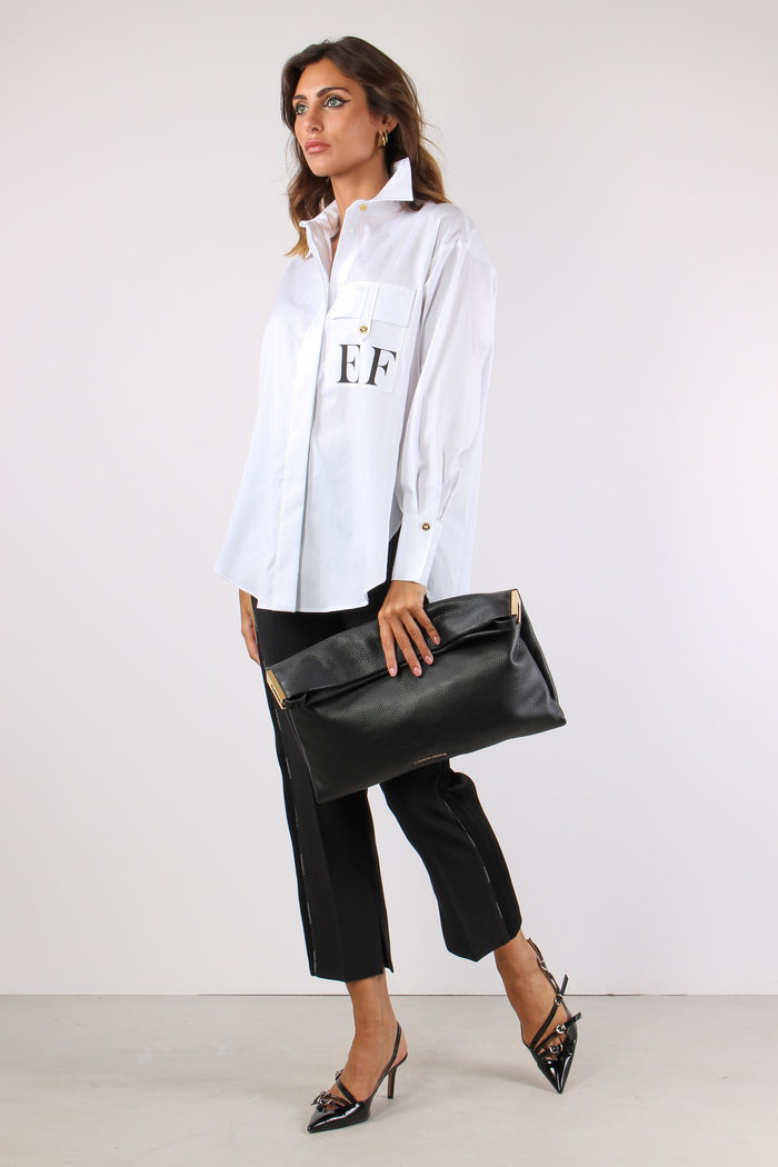 Camicia Over Cotone Bianco-5