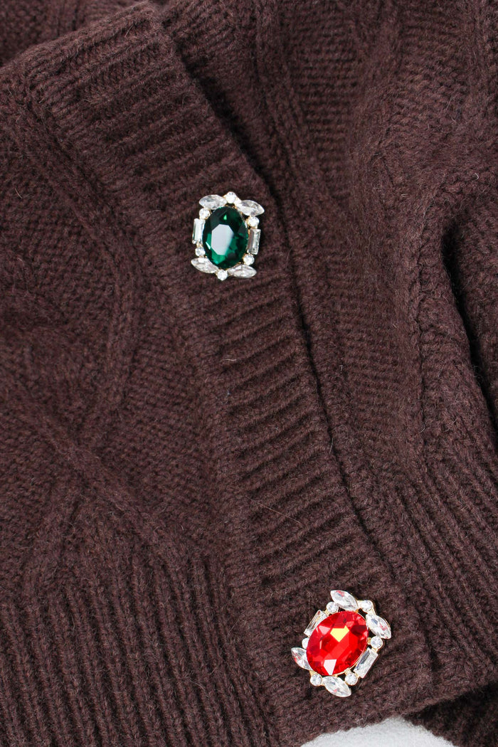 Cardigan Treccia Bottoni Dark Chocolate-8