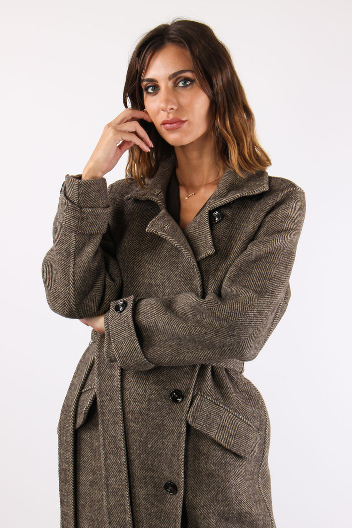 Cappotto Lungo Spinato Moro-3