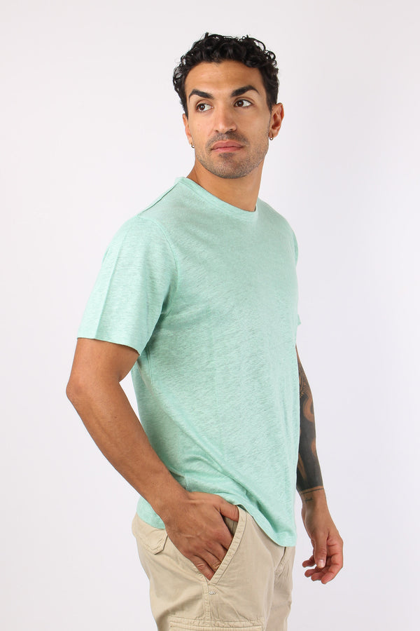 T-shirt 100% Lino Salvia-2