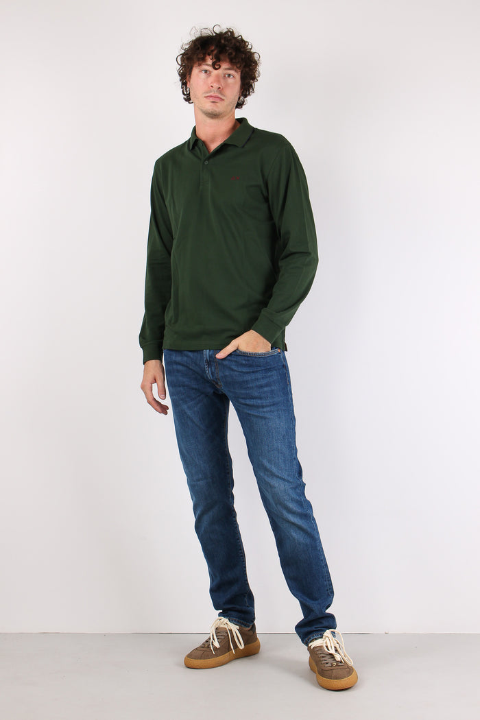 Polo M/l Profilo Contrasto Verde-2
