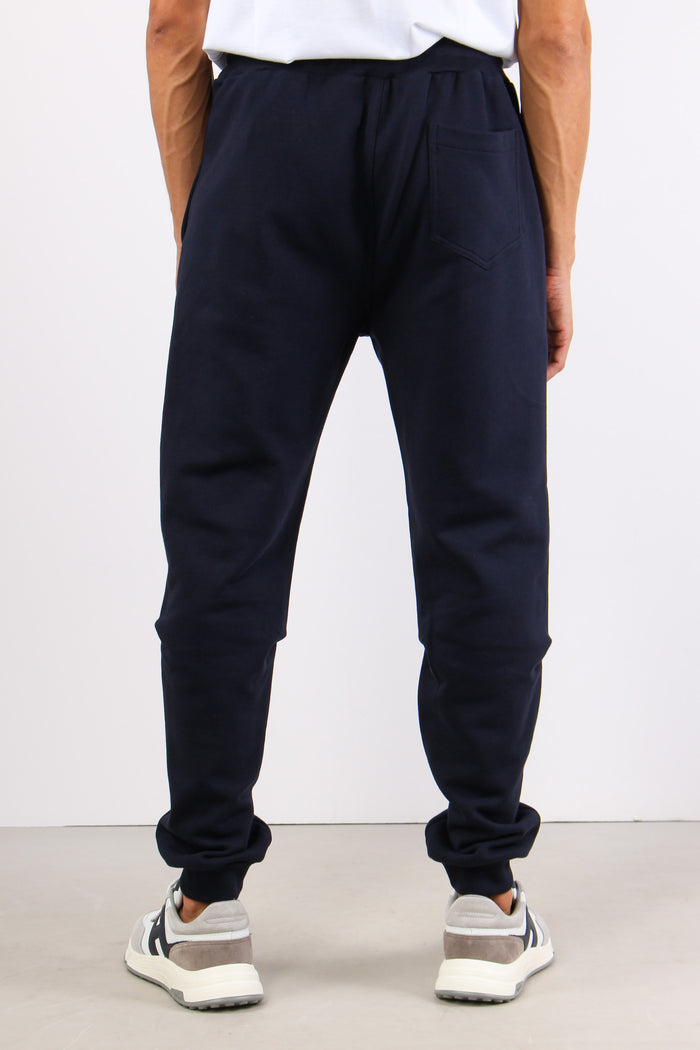 Pantalone Felpa Logo Blu-5