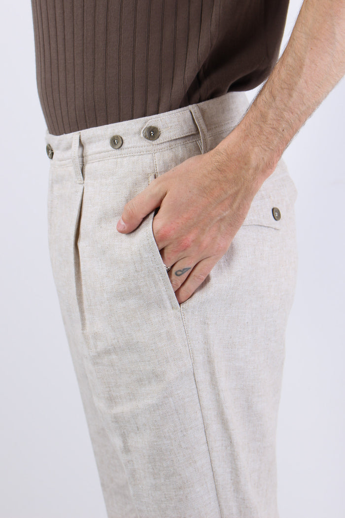 Orzo Pantalone Misto Lino Sabbia-7