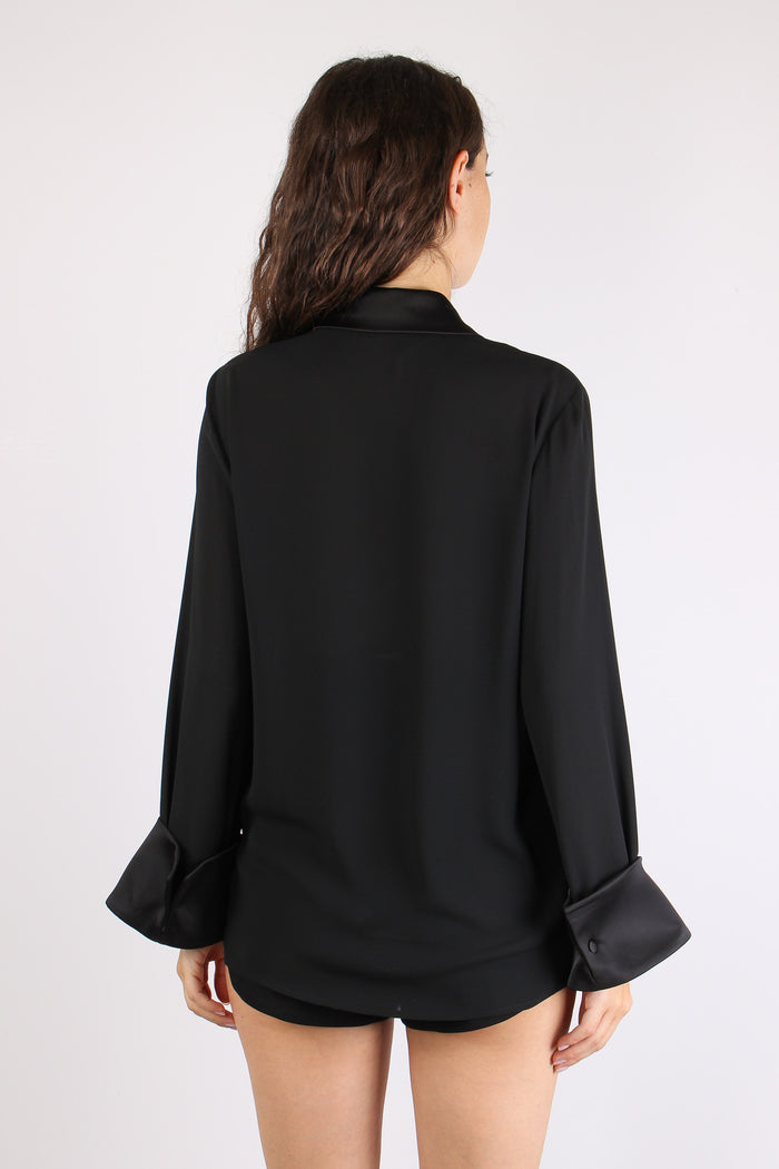 Camicia Bimateriale Black-4