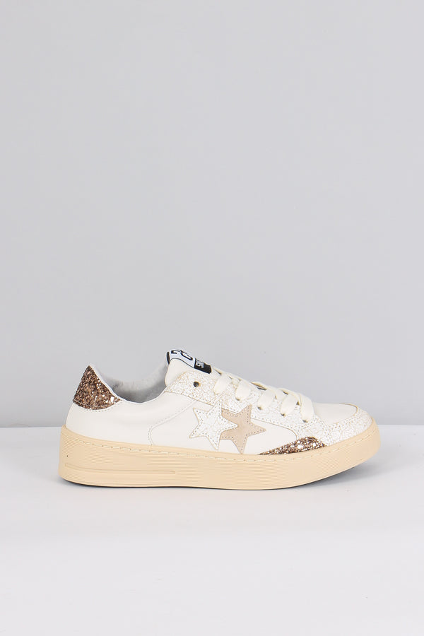 Sneakers Enjoy Star Glitter Bianco/oro