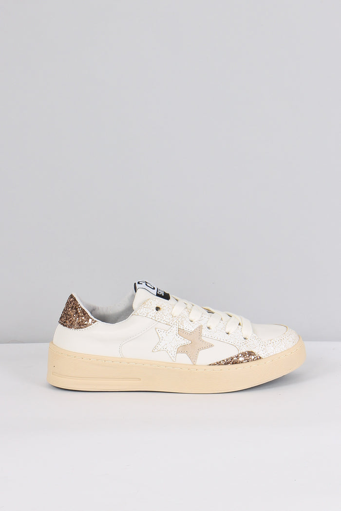 Sneakers Enjoy Star Glitter Bianco/oro