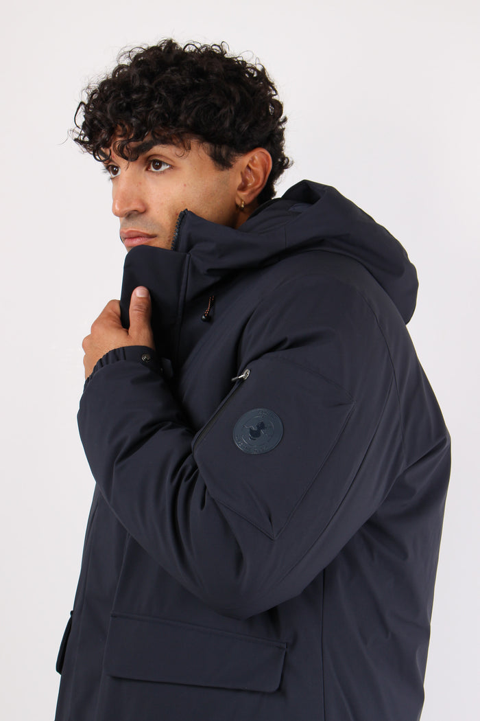 Hiram Giubbotto Tasche Cappucc Blue Black-4