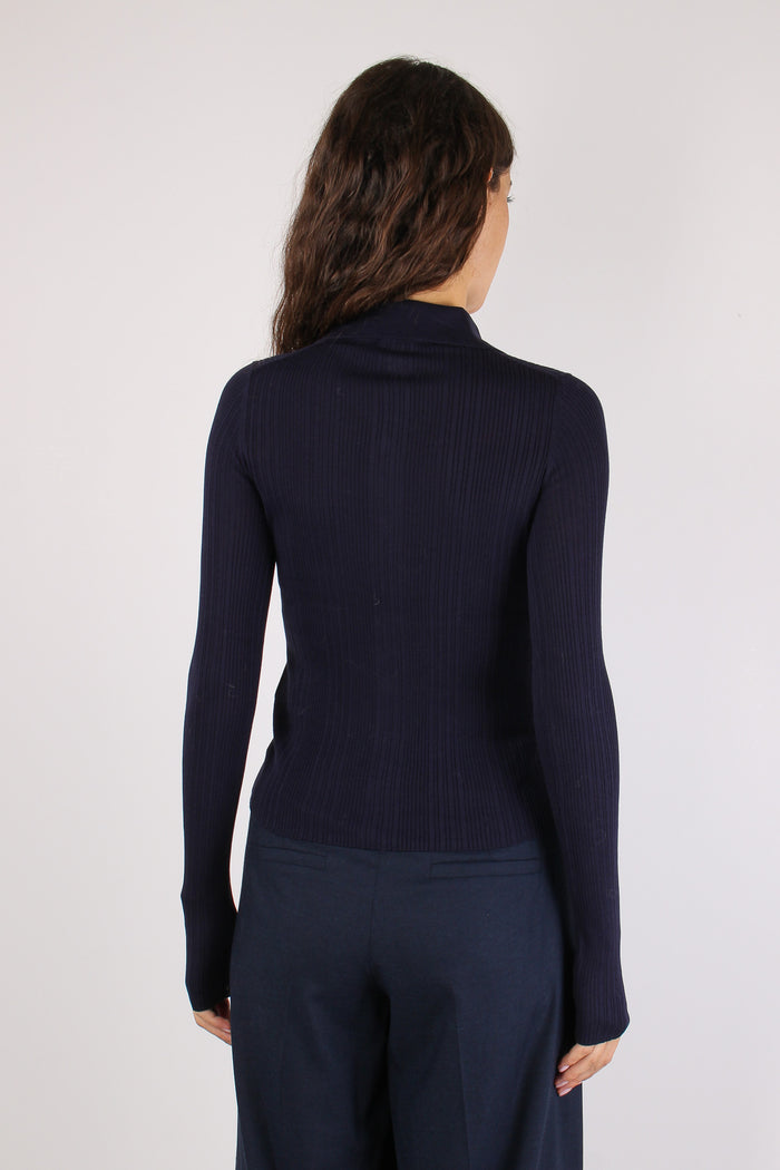 Mllbaco Polo Manica Lunga Blu Navy-4