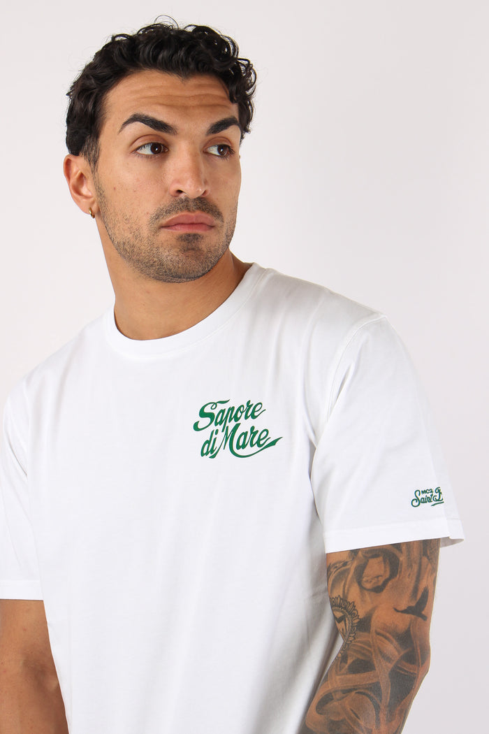 T-shirt Stampa Scritta Bianco-8