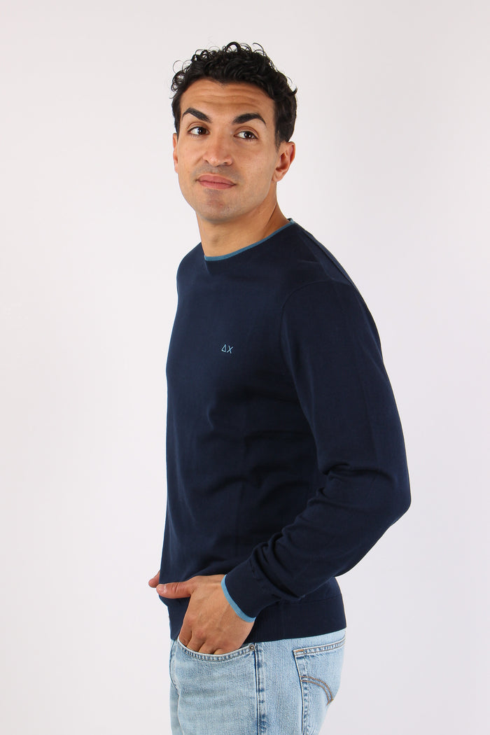 Maglia Collo Contrasto Navy Blue-6