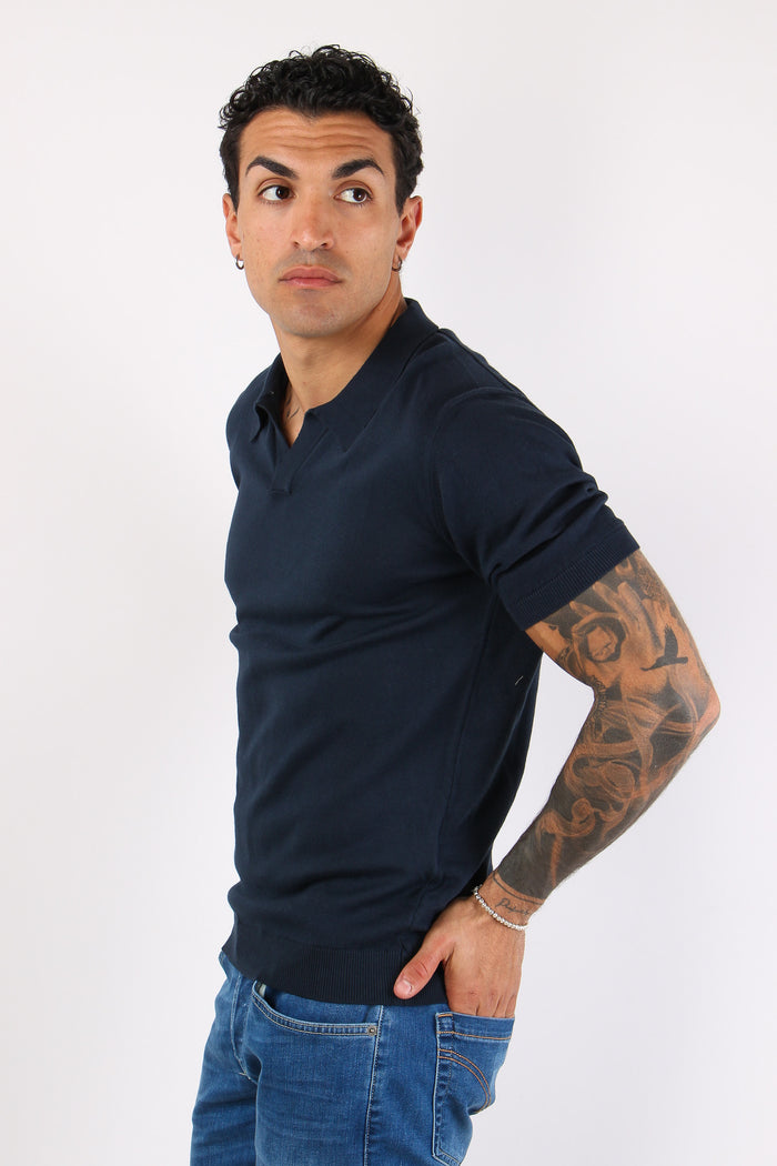 Polo Manica Corta Basica Night Blue-3