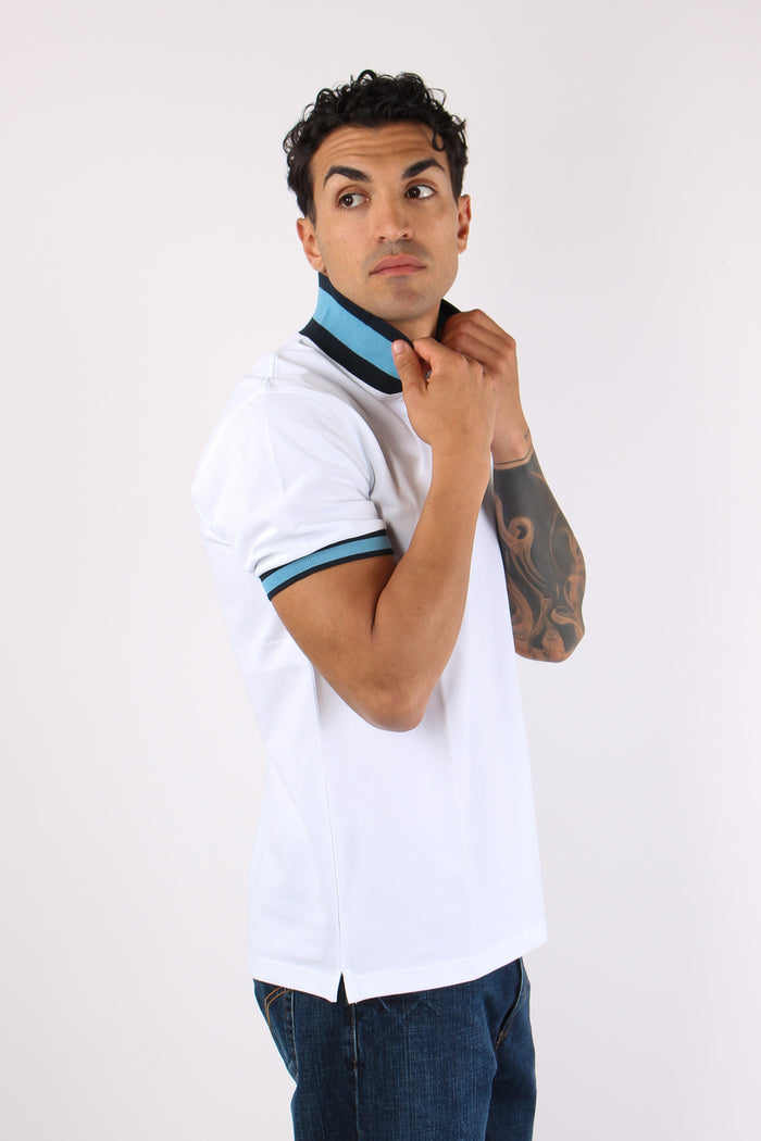 Polo Collo Bicolor Bianco-6