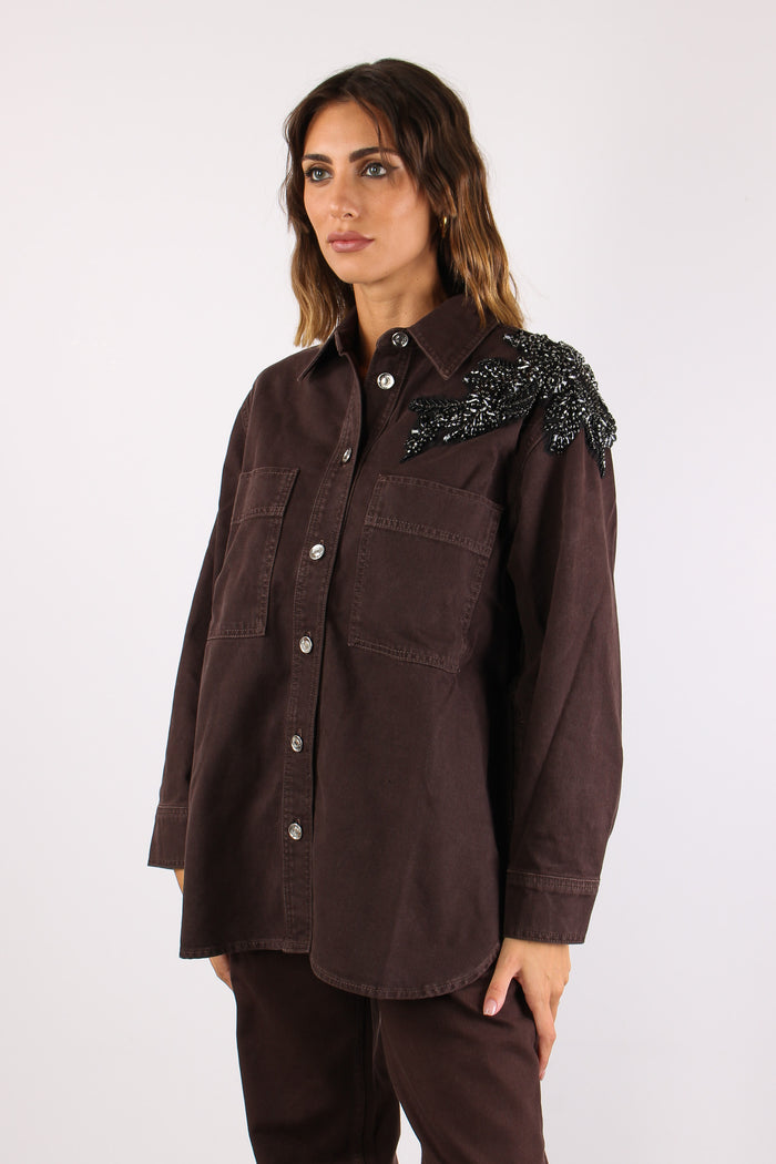 Camicia Denim Applicazioni Mole-2