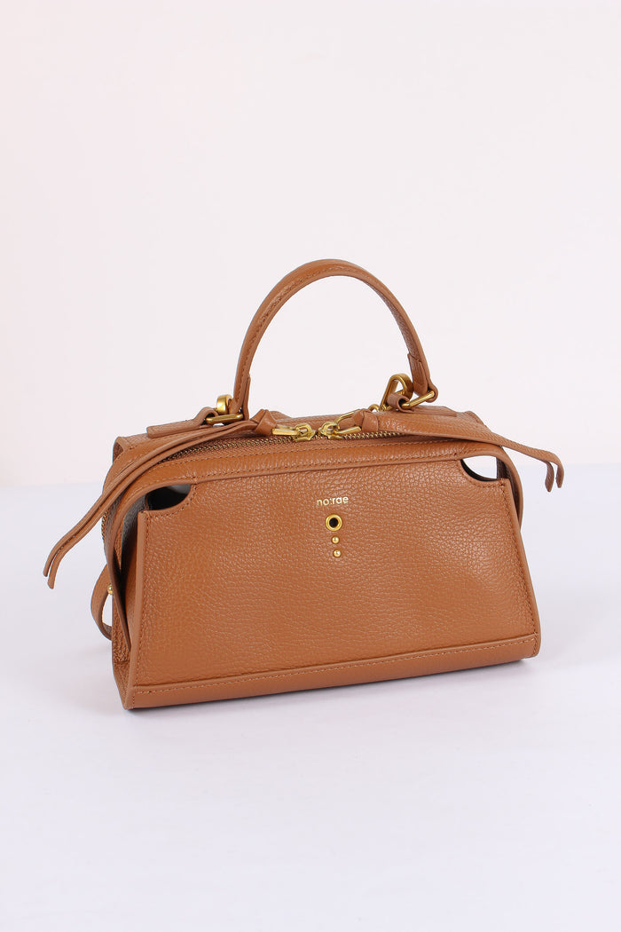 Mini Trapezio Pelle Martellata Tobacco-4