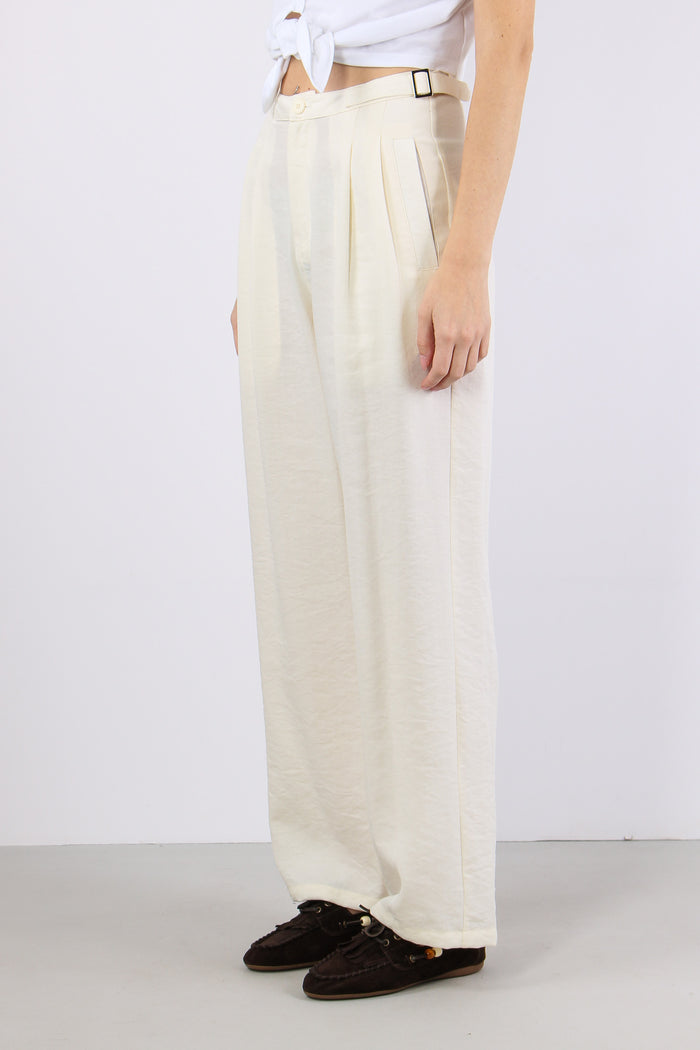 Pantalone Fluido Pences Panna-3