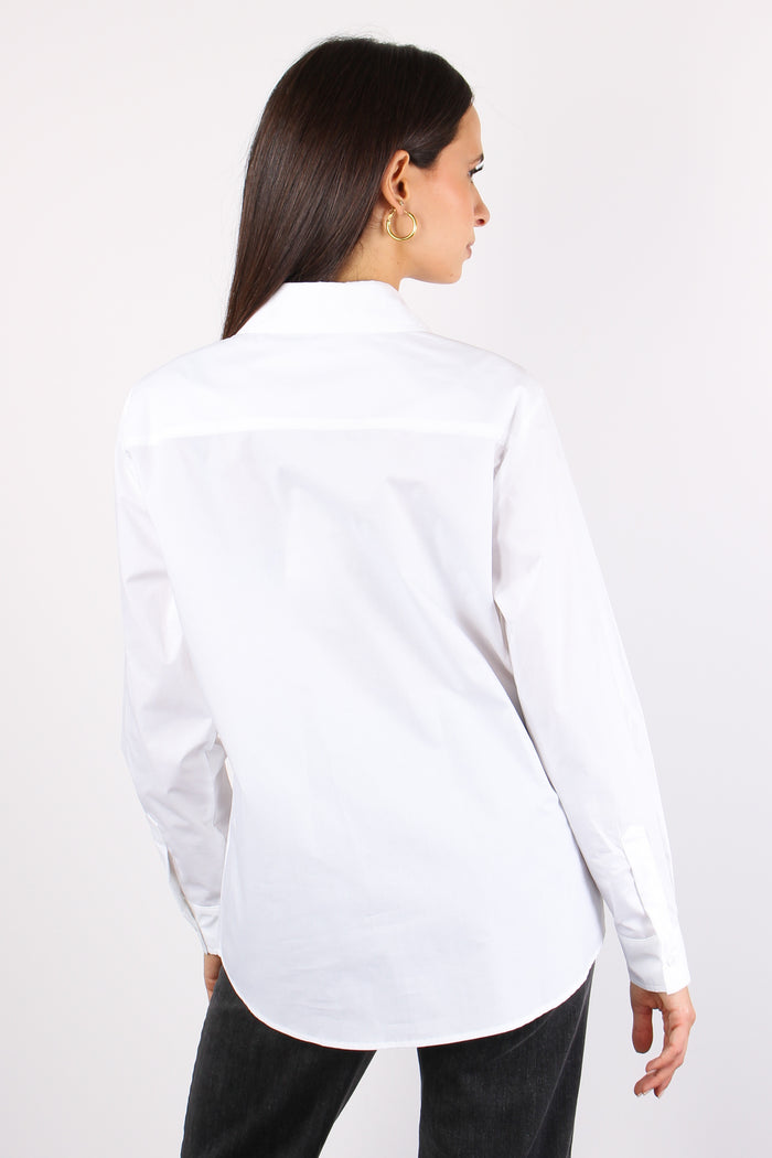 Camicia Over Ricamo Polso Bianco-4