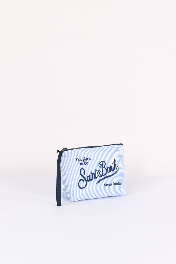 Aline Pochette Righe Azzurro/bianco-5