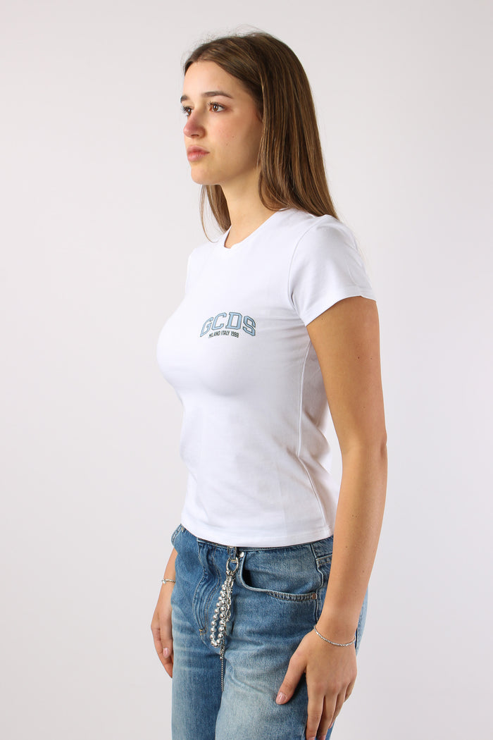 T-shirt Logo Laterale Optic White-11