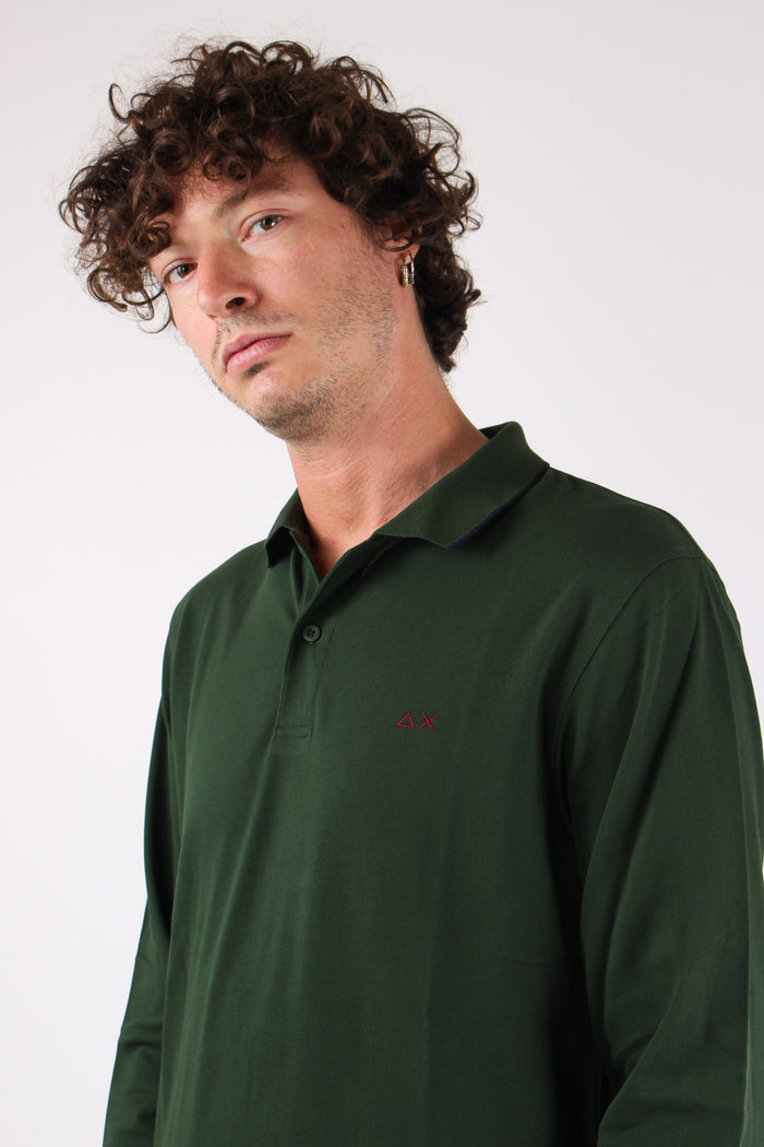 Polo M/l Profilo Contrasto Verde-6