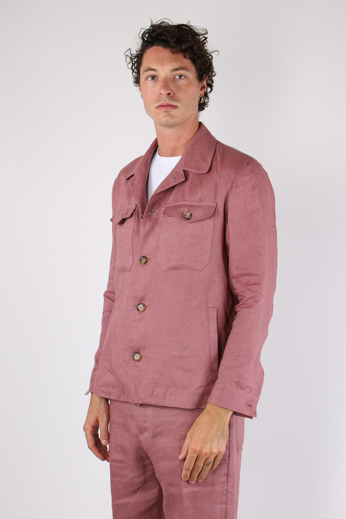 Giacca Camicia 100% Lino Cipolla-3