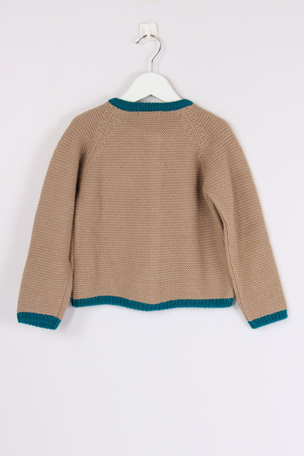 Giubbotto Misto Lana Miele/turchese-2