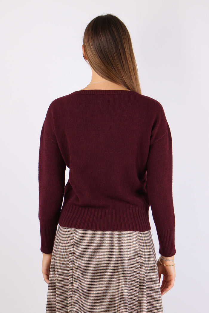 Maglia Viscosa Treccia Bordeuax-6