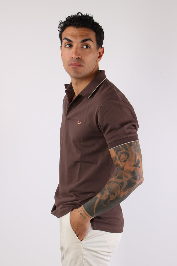 Polo Profilo Sottile Marrone-3