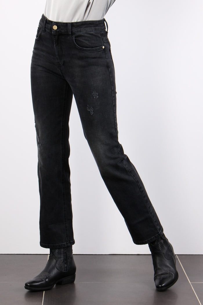 Jeans Gamba Dritta Rotture Nero Wash-2