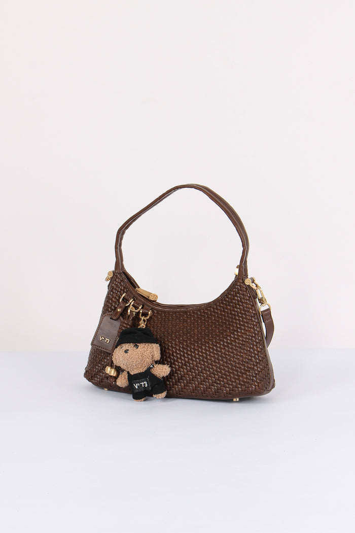 Zelda Pochette Intreccio Ecopelle Moro-6