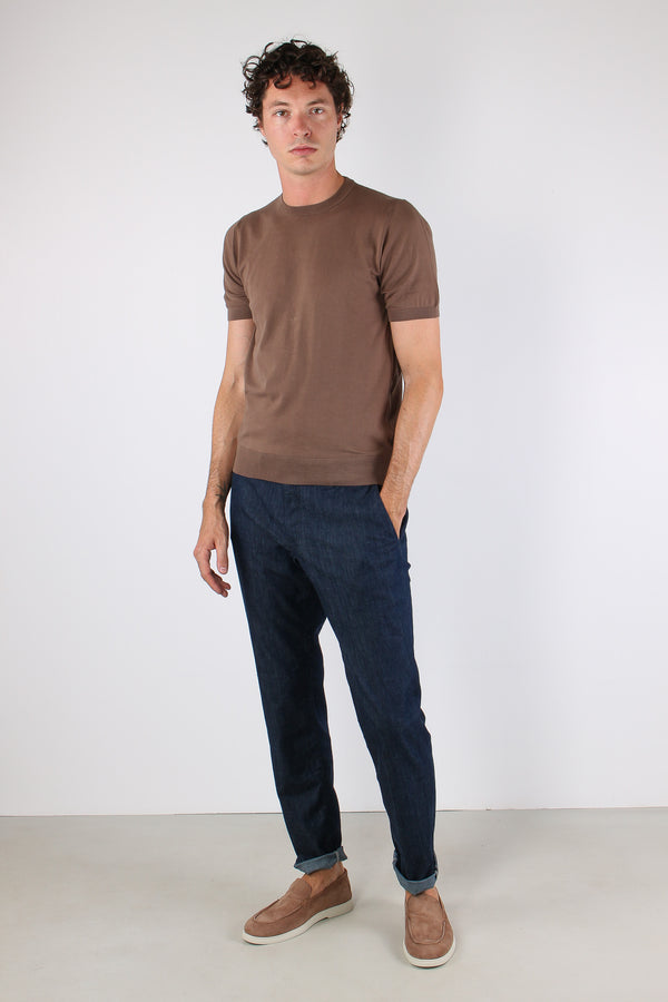 Maglia Girocollo M/m 100% Cotone Cacao