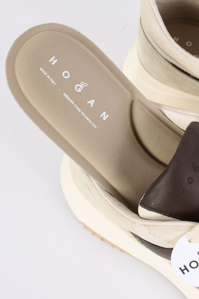 Sneaker Scamosciata Platform Avorio/marrone-8