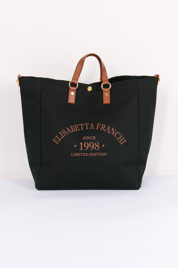 Borsa Mare Logo Nero/cuoio