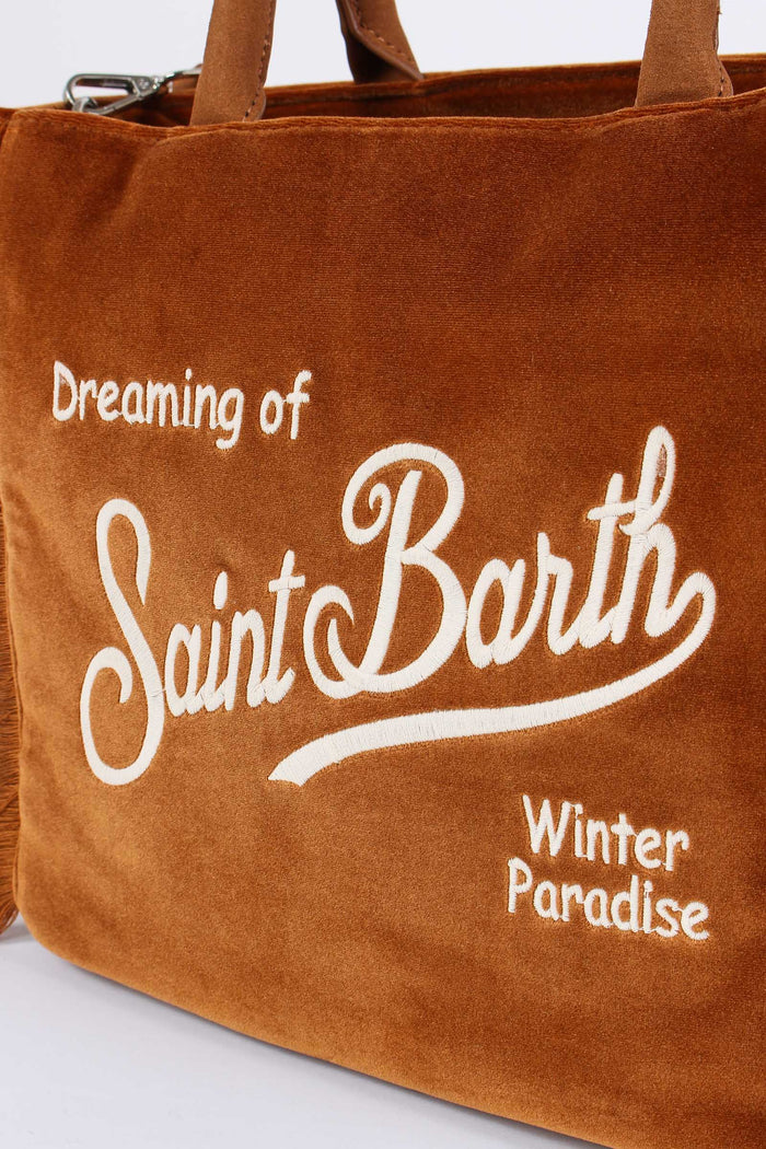 Shopping Velluto Frange Marrone-4