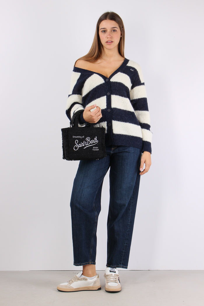 Cardigan Over Riga Bianco/navy