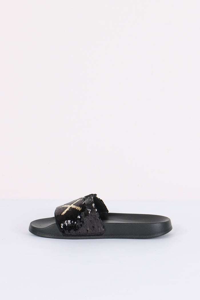 Ciabatta Fascia Pailettes Nero/oro-6