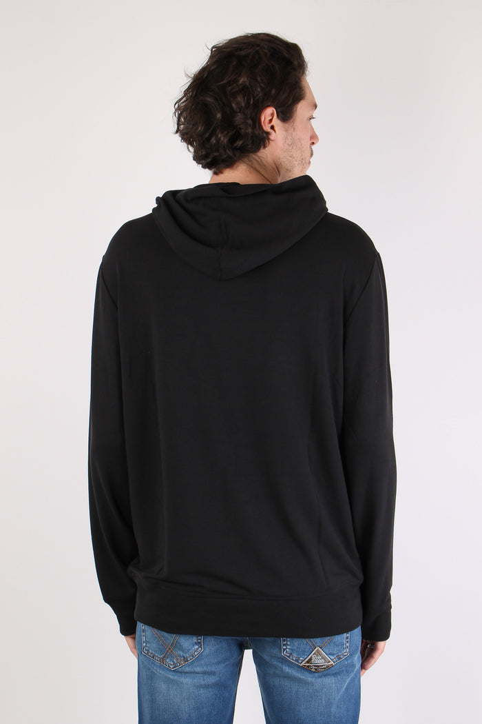 Felpa Cappuccio Logo Centrale Polo Black-5
