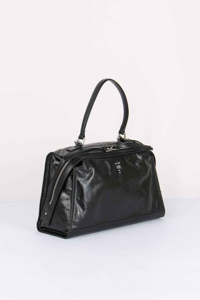 Maxi Trapezio Effetto Crinkle Black-5