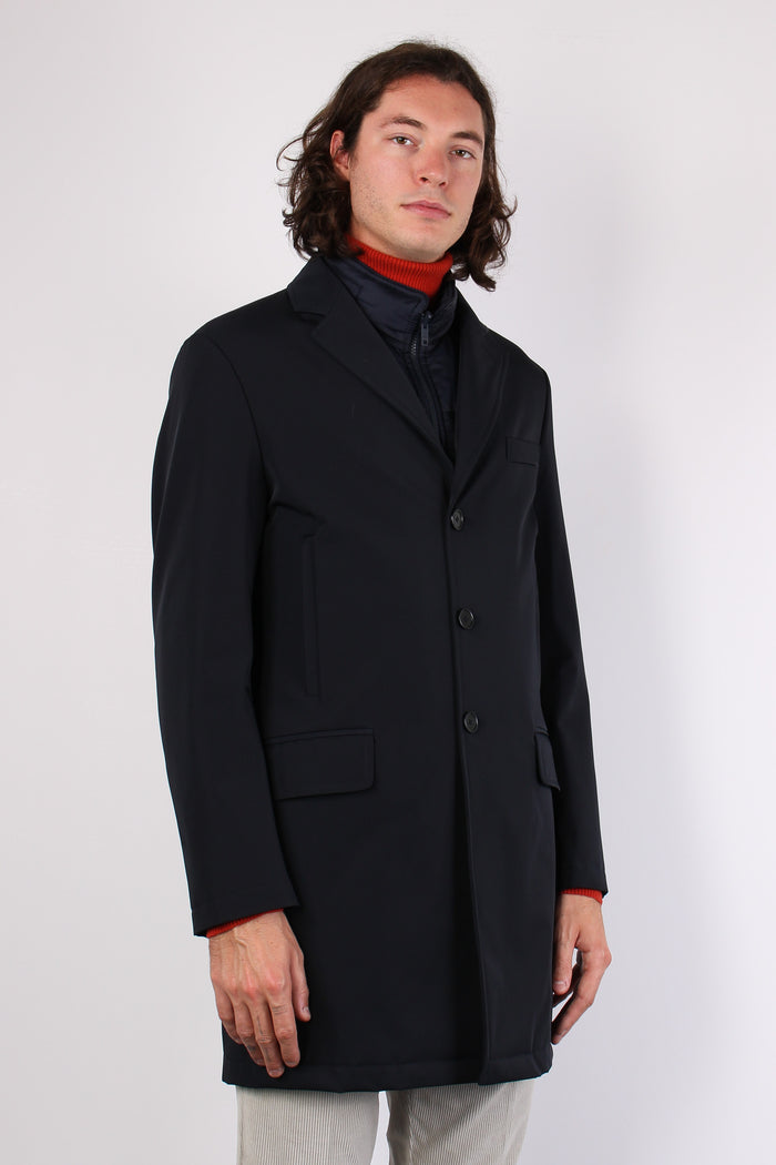 Cappotto Tessuto Jersey Blu Notte-6