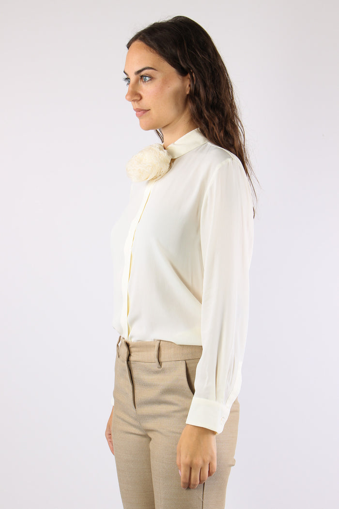 Mllorca Camicia Misto Seta Bianco-5