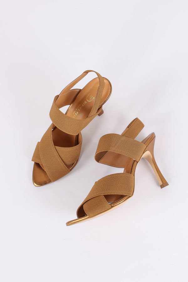 Sandalo Elastico Incrocio Bronzo-2