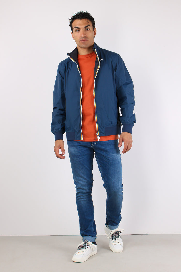 Giubbotto Reversibile Collo In Piedi Blue-6